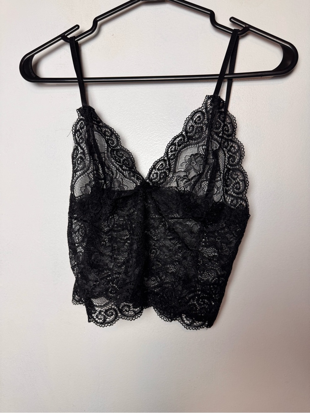 Black lace crop top Size-Small